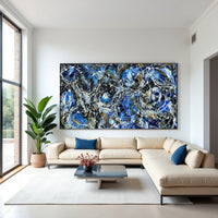 Original Abstract Wall Art Painting modern fine art Home Decor Jackson Pollock Style on Canvas - Luxurious Strings 23