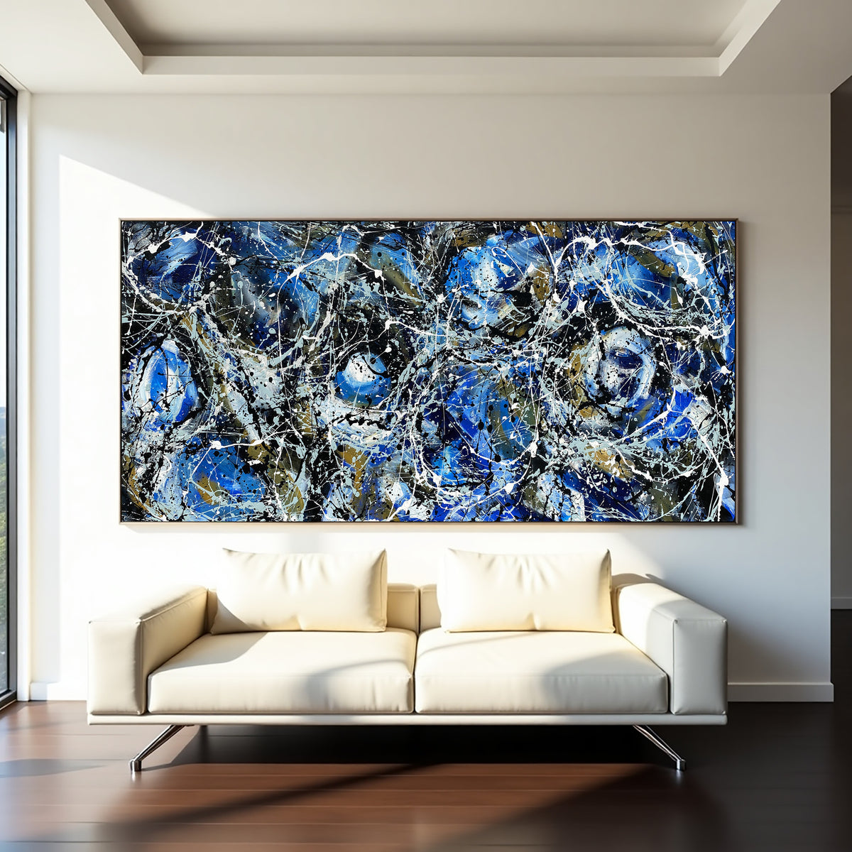 Original Abstract Wall Art Painting modern fine art Home Decor Jackson Pollock Style on Canvas - Luxurious Strings 23