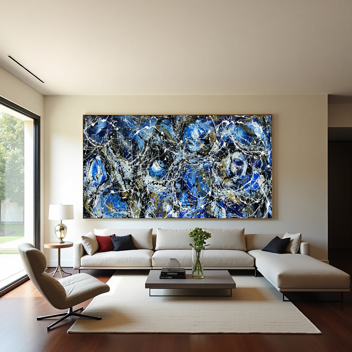 Original Abstract Wall Art Painting modern fine art Home Decor Jackson Pollock Style on Canvas - Luxurious Strings 23