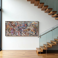 Bold colorful hand-painted abstract artwork for office and home interiors