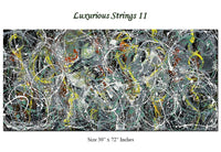 Large Original Abstract Painting modern fine Art Home Decor Jackson Pollock Style on Canvas - Luxurious Strings 11