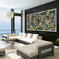 Large Original Abstract Painting modern fine Art Home Decor Jackson Pollock Style on Canvas - Luxurious Strings 15
