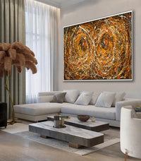 Original Abstract Wall Art Painting modern fine art Home Decor Jackson Pollock Style on Canvas - Luxurious Strings 26