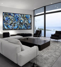 Large Original Abstract Painting modern fine Art Home Decor Jackson Pollock Style on Canvas - Luxurious Strings 14