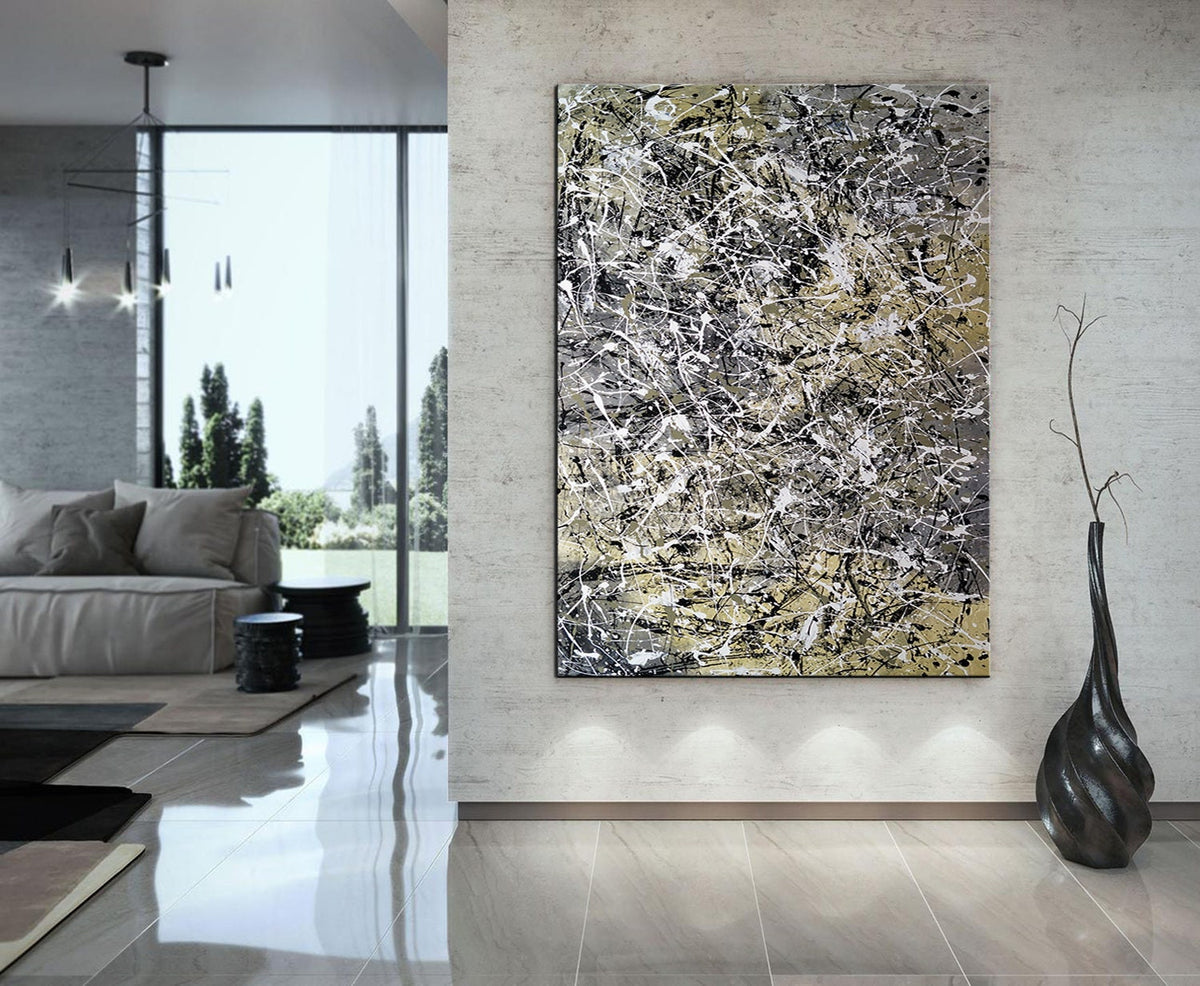 Large Original Abstract Painting modern Wall Art Home Decor Jackson Pollock Style on Canvas - Drip Painting 2