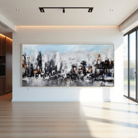 Abstract Cityscape Painting on Canvas