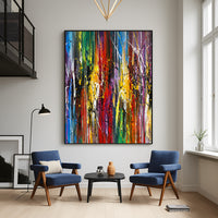 Abstract Painting on Canvas – Original Hand-Painted Modern Wall Art