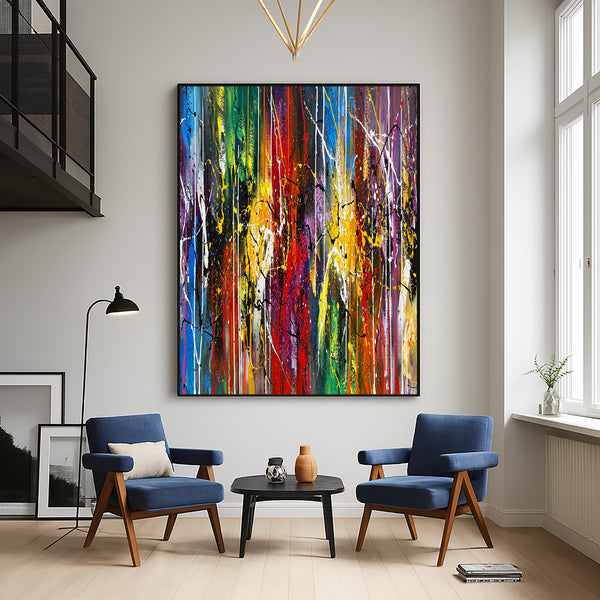 Abstract Painting on Canvas – Original Hand-Painted Modern Wall Art