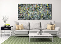 Large Original Abstract Painting modern fine Art Home Decor Jackson Pollock Style on Canvas - Luxurious Strings 11