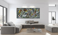 Original Abstract Wall Art Painting modern fine art Home Decor Jackson Pollock Style on Canvas - Luxurious Strings 21