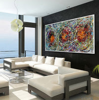 Original Abstract Wall Art Painting modern fine art Home Decor Jackson Pollock Style on Canvas - Luxurious Strings 23