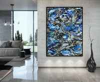 Large Original Abstract Painting modern fine Art Home Decor Jackson Pollock Style on Canvas - Luxurious Strings 14