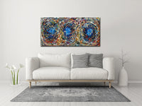 Original Abstract Wall Art Painting modern fine art Home Decor Jackson Pollock Style on Canvas - Luxurious Strings 22