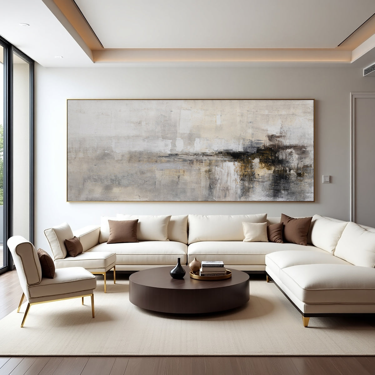 Neutral Textured Abstract Painting on Canvas