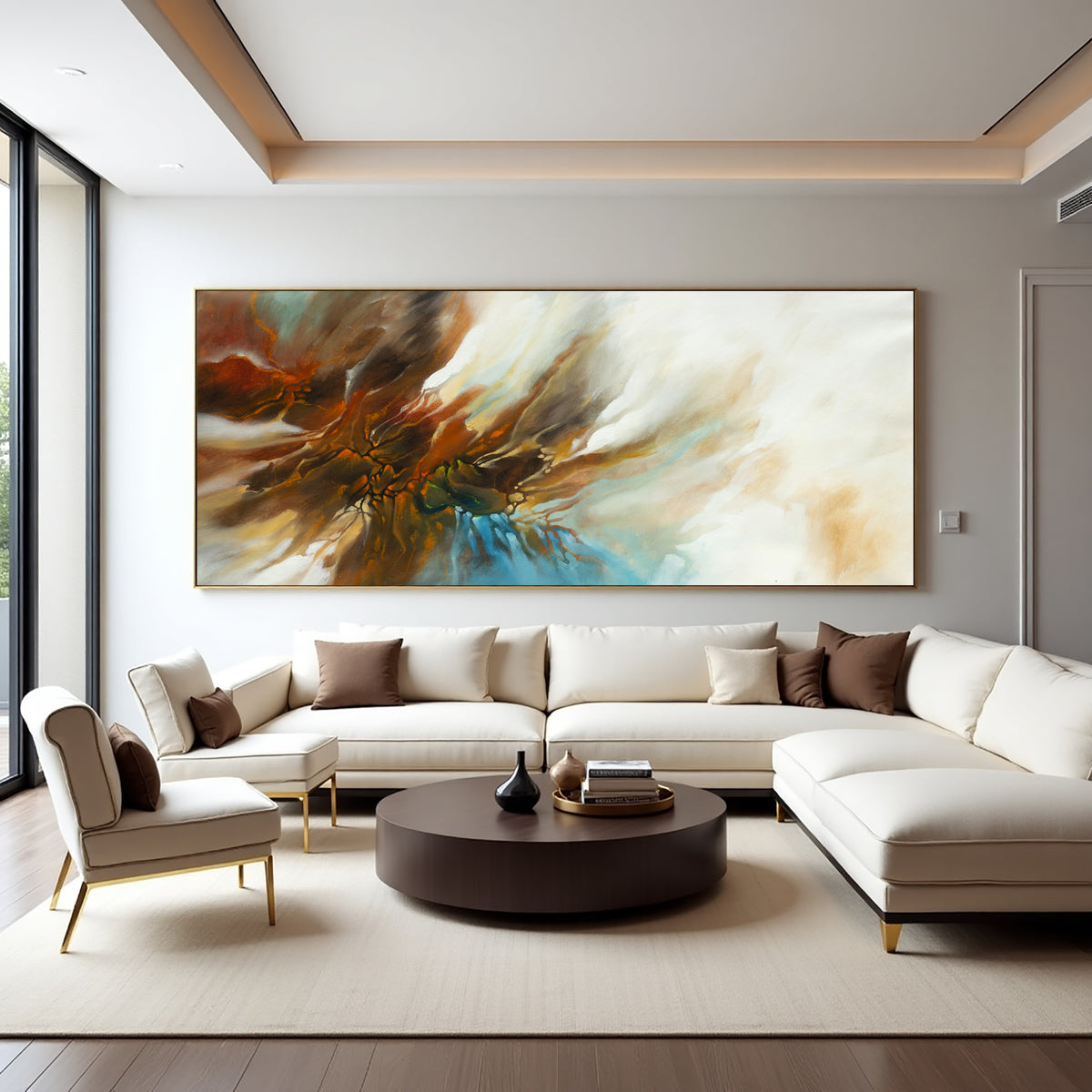 Organic Fluid Abstract Painting on Canvas – Original Hand-Painted Modern Wall Art