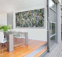 Large Original Abstract Painting modern fine Art Home Decor Jackson Pollock Style on Canvas - Luxurious Strings 11