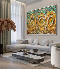 Original Abstract Wall Art Painting modern fine art Home Decor Jackson Pollock Style on Canvas - Luxurious Strings 27