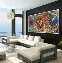 Original Abstract Wall Art Painting modern fine art Home Decor Jackson Pollock Style on Canvas - Luxurious Strings 19