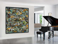 Large Original Abstract Painting modern fine Art Home Decor Jackson Pollock Style on Canvas - Luxurious Strings 15
