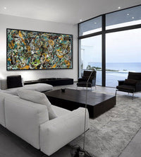 Large Original Abstract Painting modern fine Art Home Decor Jackson Pollock Style on Canvas - Luxurious Strings 15