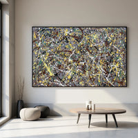 Premium Jackson Pollock–inspired abstract painting on canvas, original hand-painted wall art for modern homes