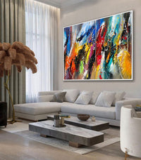 Large Original Abstract Painting modern fine Art Home Decor Jackson Pollock Style on Canvas - Abstract 1