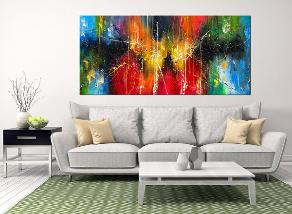 Large Original Abstract Painting modern fine Art Home Decor Jackson Pollock Style on Canvas - Abstract 2