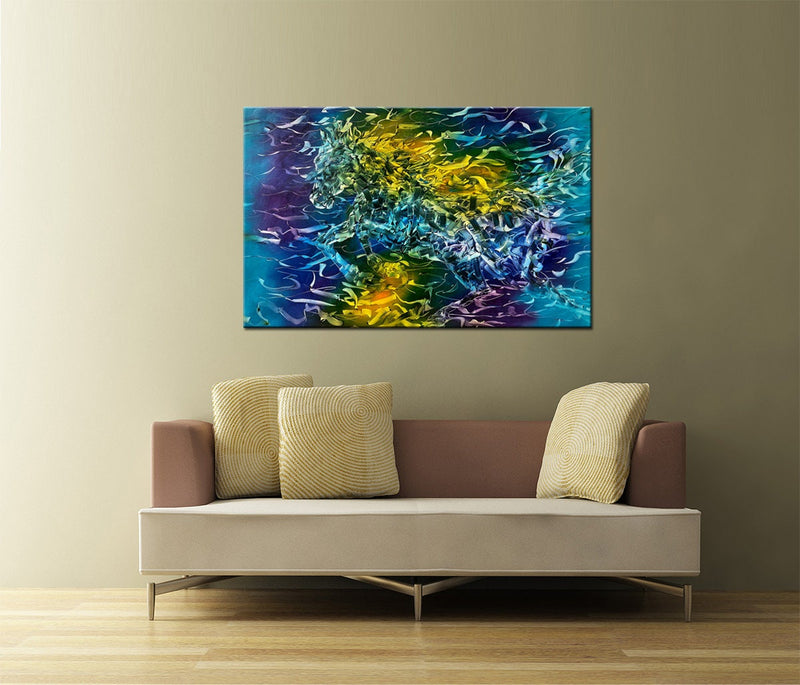 Figurative Horse painting brown and golden Portrait art on canvas, Animal, original wall art for home decor 36" x 48" inch Acrylic painting