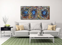 Original Abstract Wall Art Painting modern fine art Home Decor Jackson Pollock Style on Canvas - Luxurious Strings 22