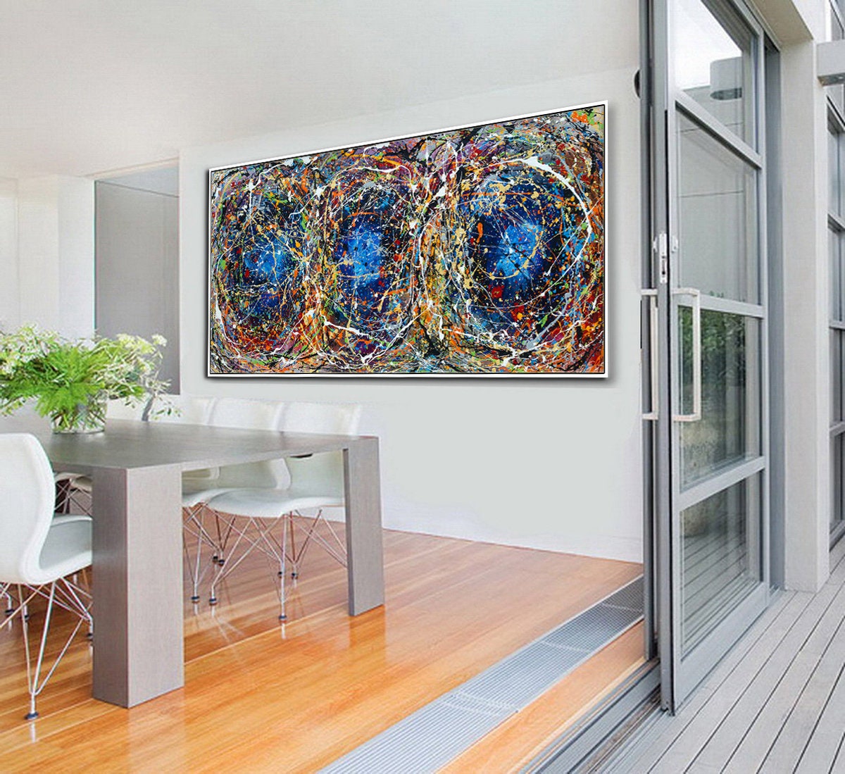 Original Abstract Wall Art Painting modern fine art Home Decor Jackson Pollock Style on Canvas - Luxurious Strings 22