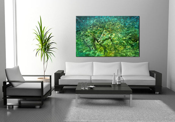 Figurative Horse painting brown and golden Portrait art on canvas, Animal, original wall art for home decor 36" x 48" inch - Horse 2