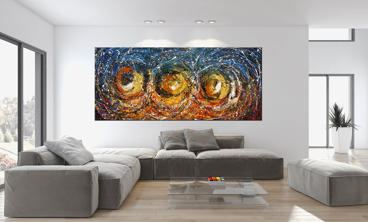 Original Abstract Wall Art Painting modern fine art Home Decor Jackson Pollock Style on Canvas - Luxurious Strings 25