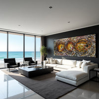 Large Original Abstract Painting modern fine Art Home Decor Jackson Pollock Style on Canvas - Luxurious Strings 16