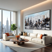 Abstract Cityscape Painting on Canvas