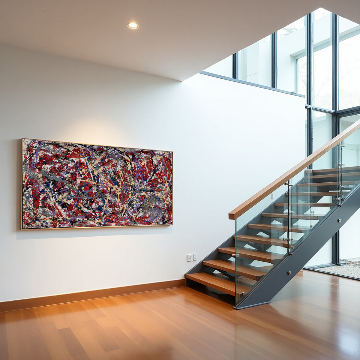 Jackson Pollock Style Drip Painting on Canvas – Original Hand-Painted Splatter Abstract Wall Art