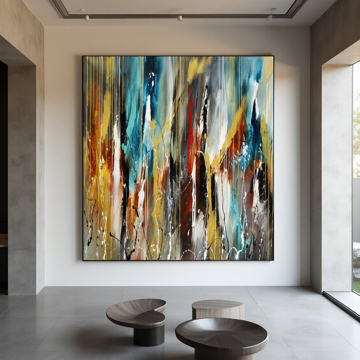 Color Explosion Abstract Painting on Canvas