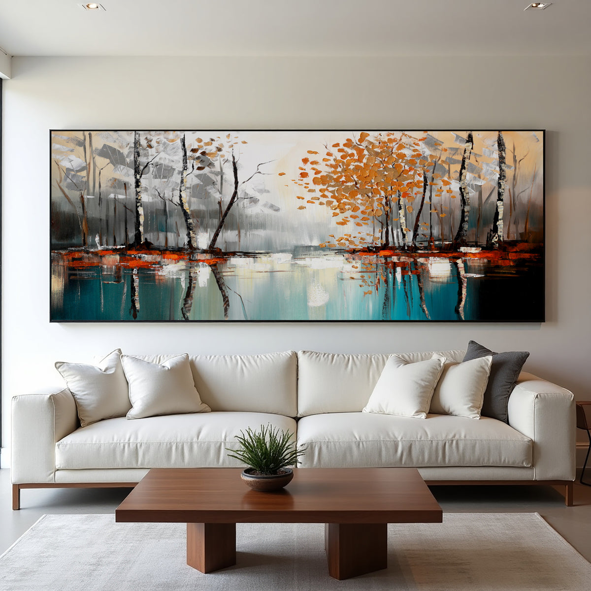 Abstract Forest Landscape Painting on Canvas