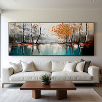 Abstract Forest Landscape Painting on Canvas