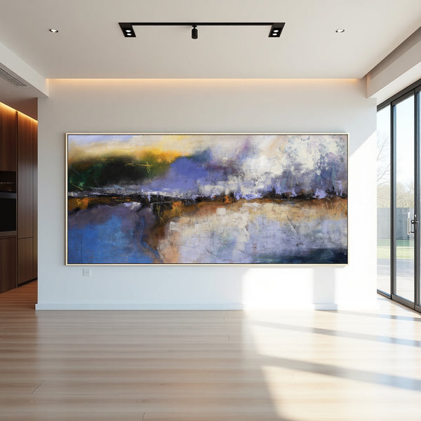 Warm Abstract Landscape Painting on Canvas