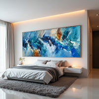 Deep Blue Abstract Painting on Canvas