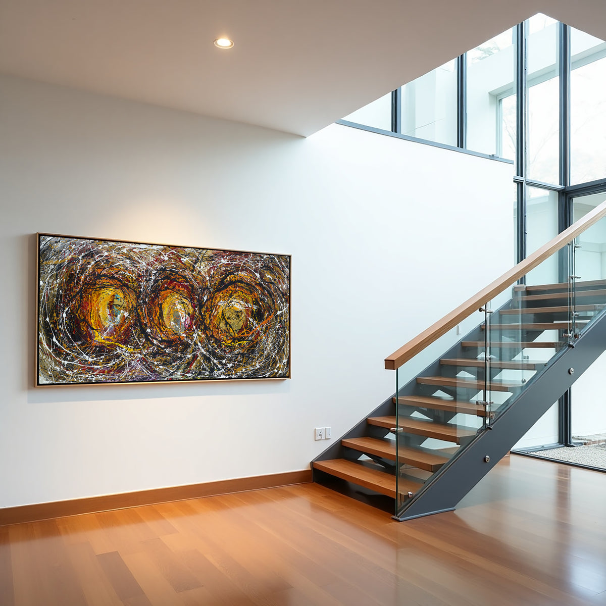 Large Original Abstract Painting modern fine Art Home Decor Jackson Pollock Style on Canvas - Luxurious Strings 16