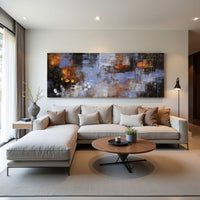 Blue Brown Abstract Painting on Canvas – Original Hand-Painted Modern Wall Art