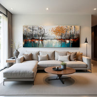 Abstract Forest Landscape Painting on Canvas