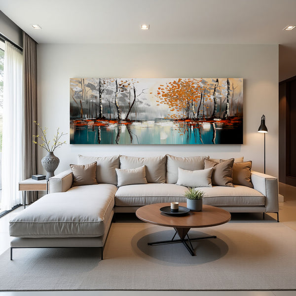 Abstract Forest Landscape Painting on Canvas