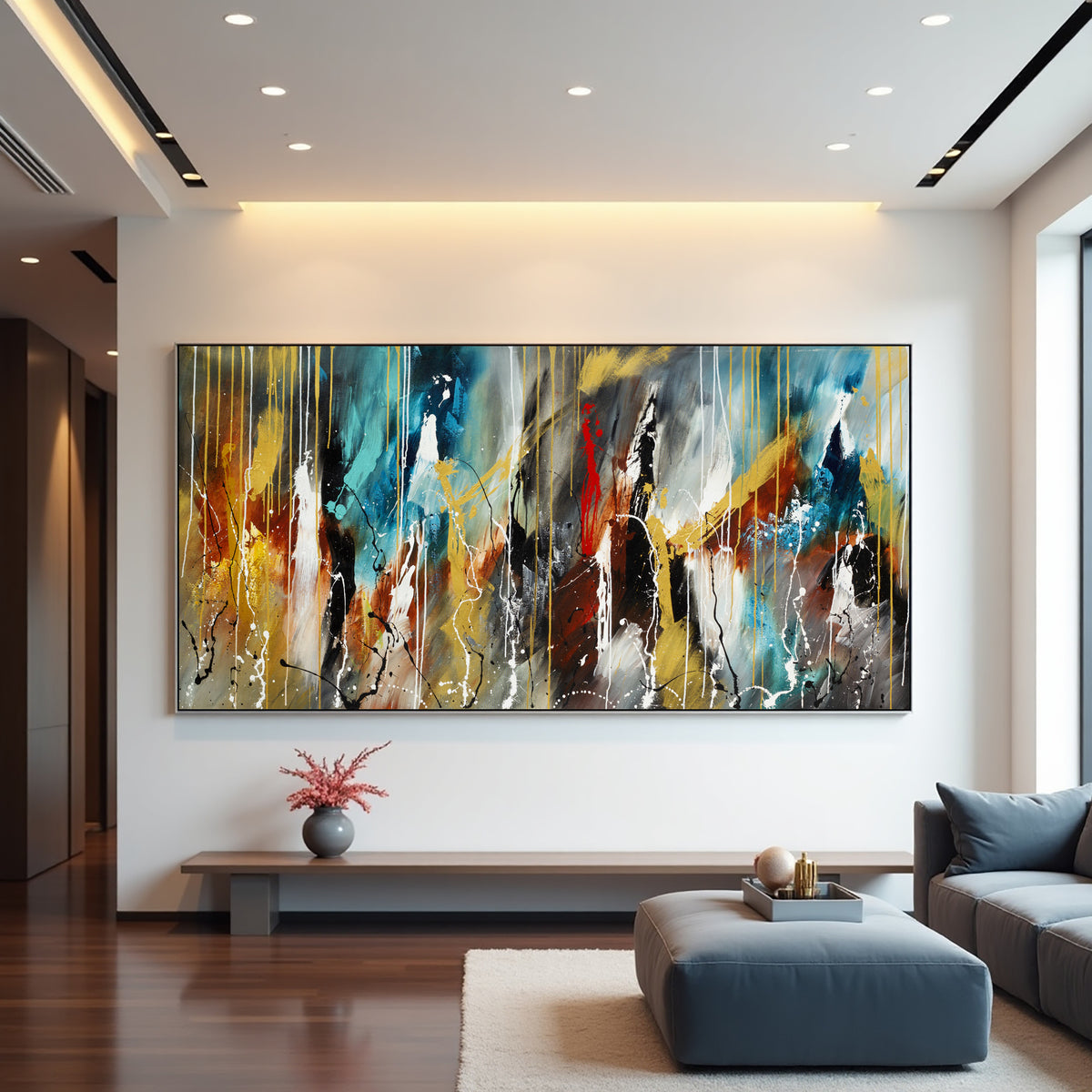Color Explosion Abstract Painting on Canvas