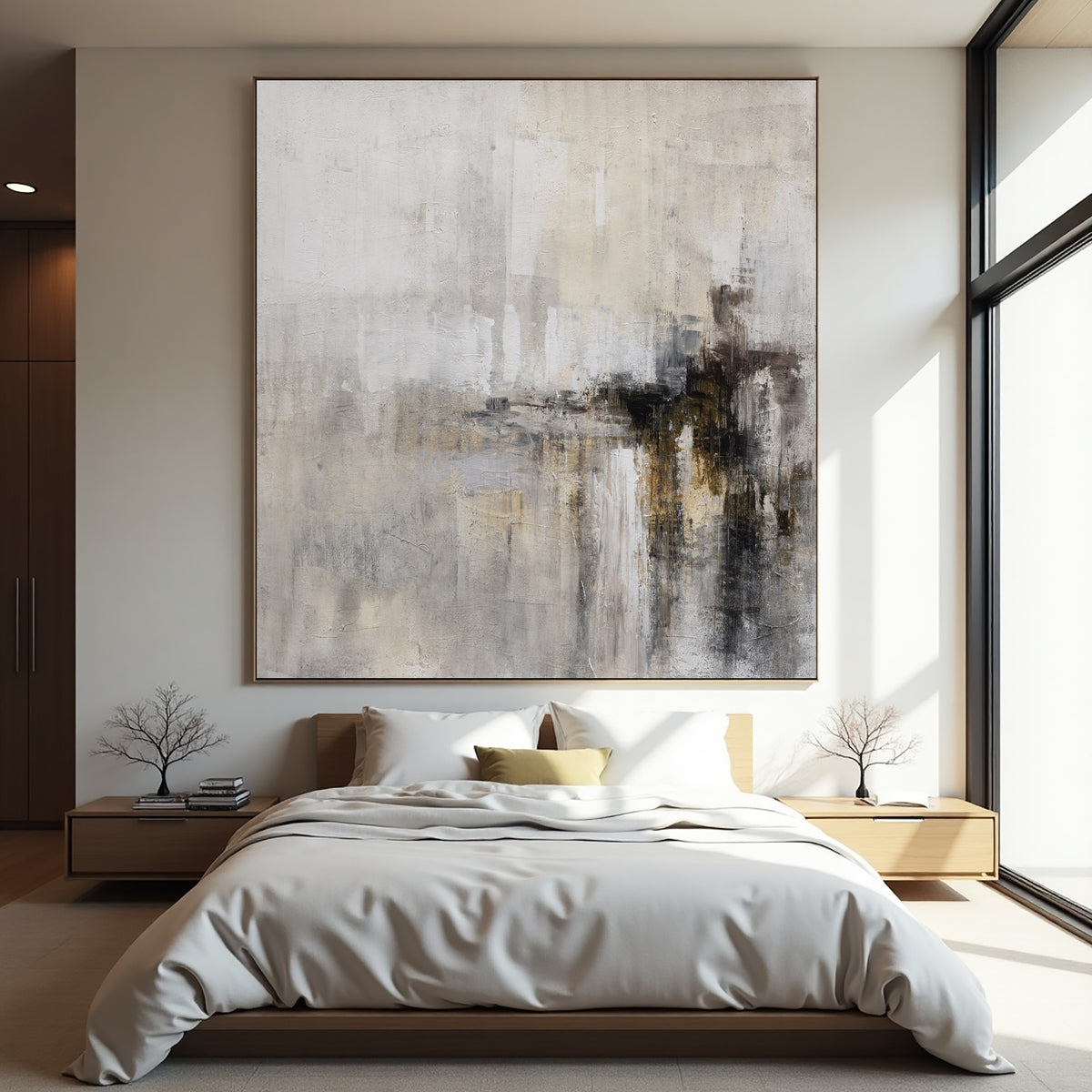 Neutral Textured Abstract Painting on Canvas