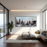 Abstract Cityscape Painting on Canvas