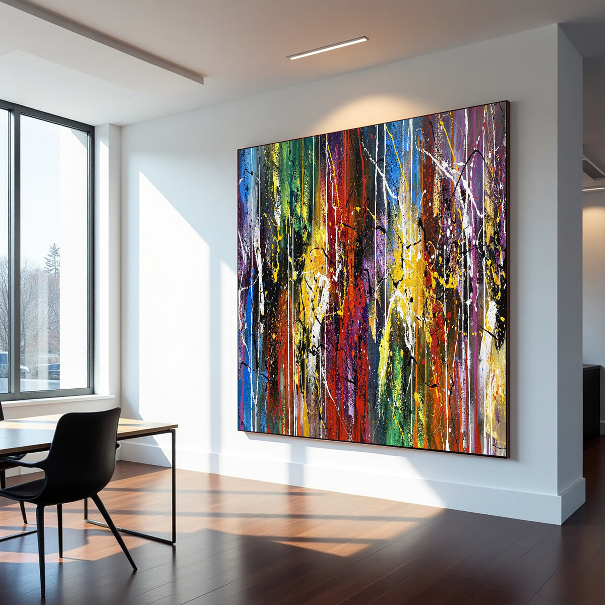 Abstract Painting on Canvas – Original Hand-Painted Modern Wall Art