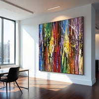 Abstract Painting on Canvas – Original Hand-Painted Modern Wall Art