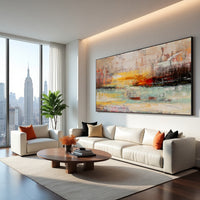 Abstract Nature Painting – Modern Textured Landscape Wall Art